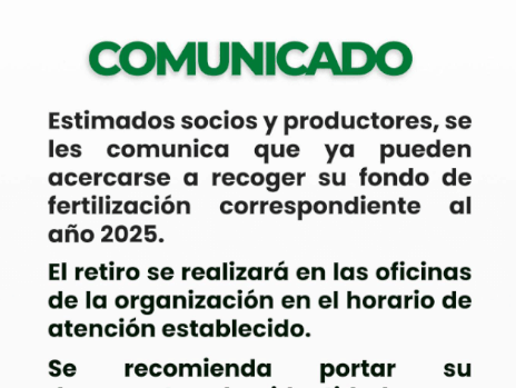 COMUNICADO - Socios y Productores